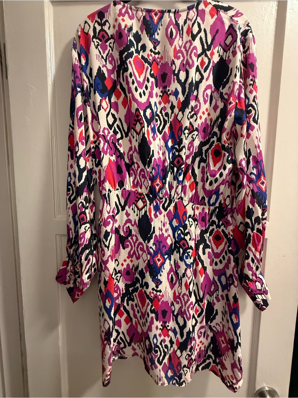 ZARA Multicolored Printed Crossover Dress – Size Large - Picture 4 of 6